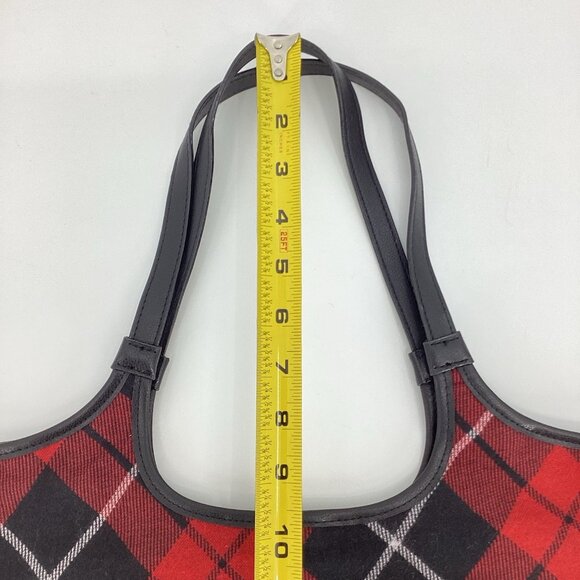 Victoria's Secret Plaid Monogram Tote Red, Black, White Overnight Weekender '23 - Picture 4 of 9